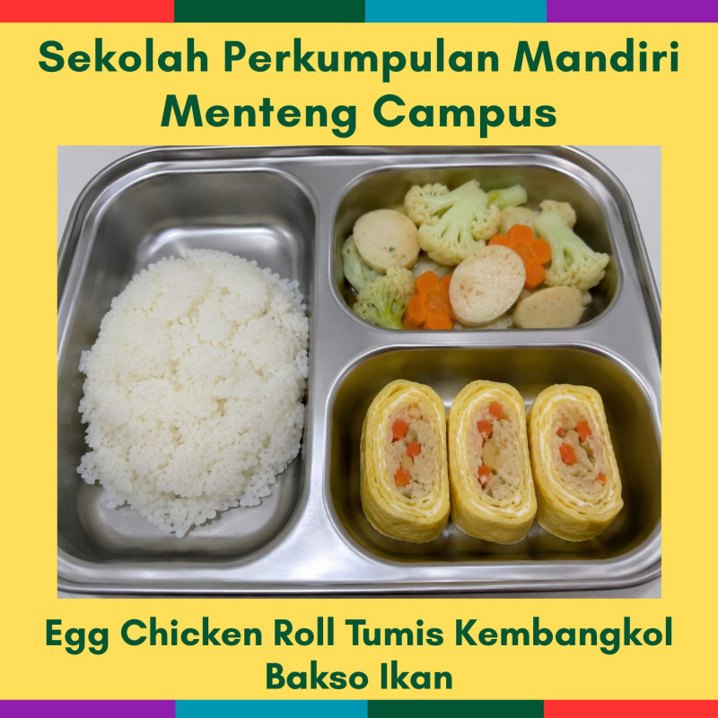 4 Aug Tue – Egg Chicken Roll Tumis Kembangkol Bakso Ikan (MC)